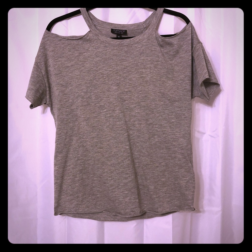 Heather Grey Topshop Cut Out Tee